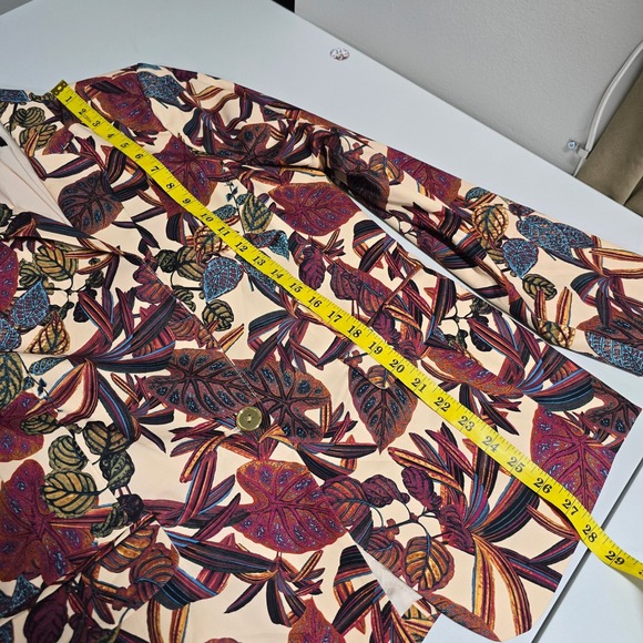 Tahari ASL Printed 1 Button Blazer Womens 12 Wild Berry Tropical Floral Office - Picture 14 of 15